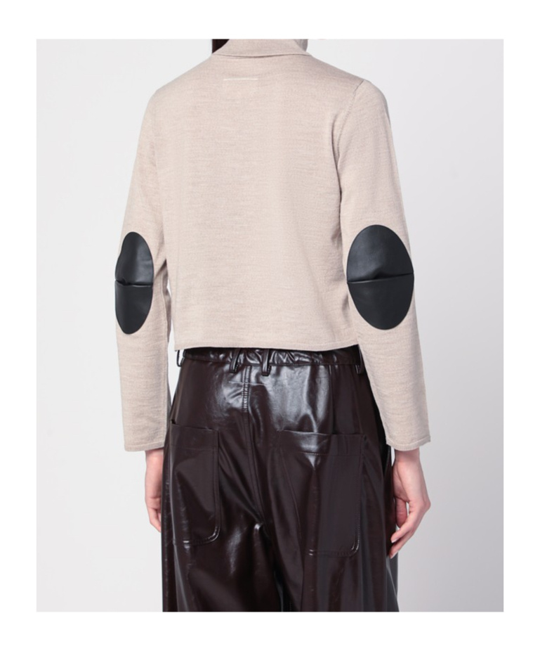 Mm6 Maison Margiela Beige Wool Blend Turtleneck Sweater