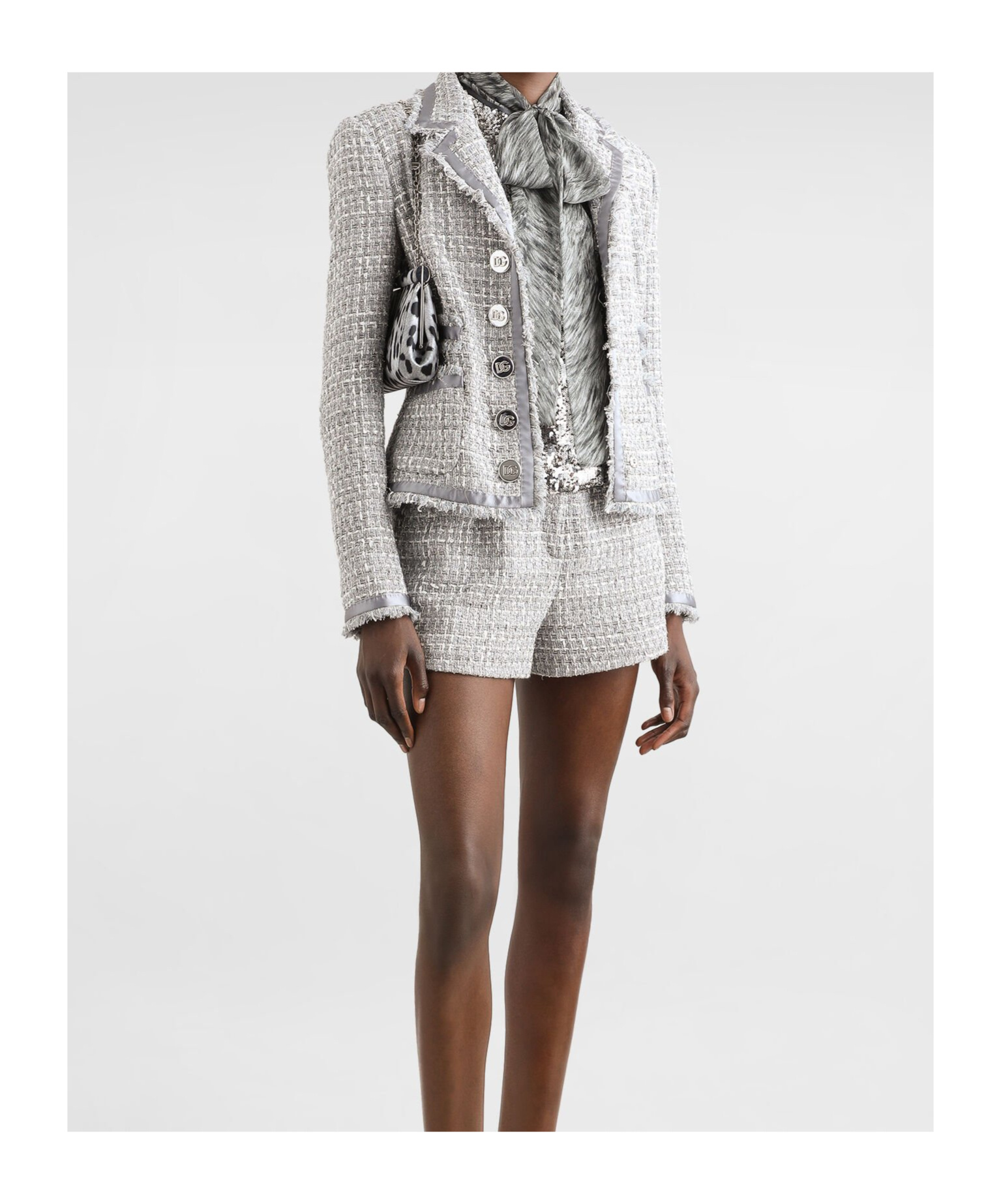 Dolce & Gabbana Lapel Long-sleeved Suit Jacket In Gray