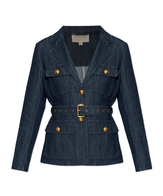 Michael Michael Kors Long-sleeved Denim Jacket In Blue
