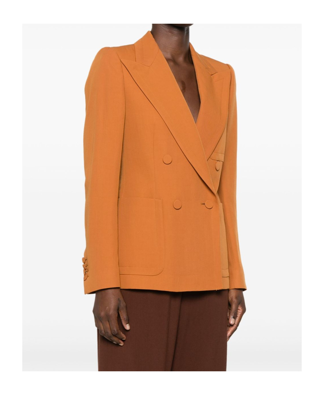 Dries Van Noten Double-breasted Jacket In Orange