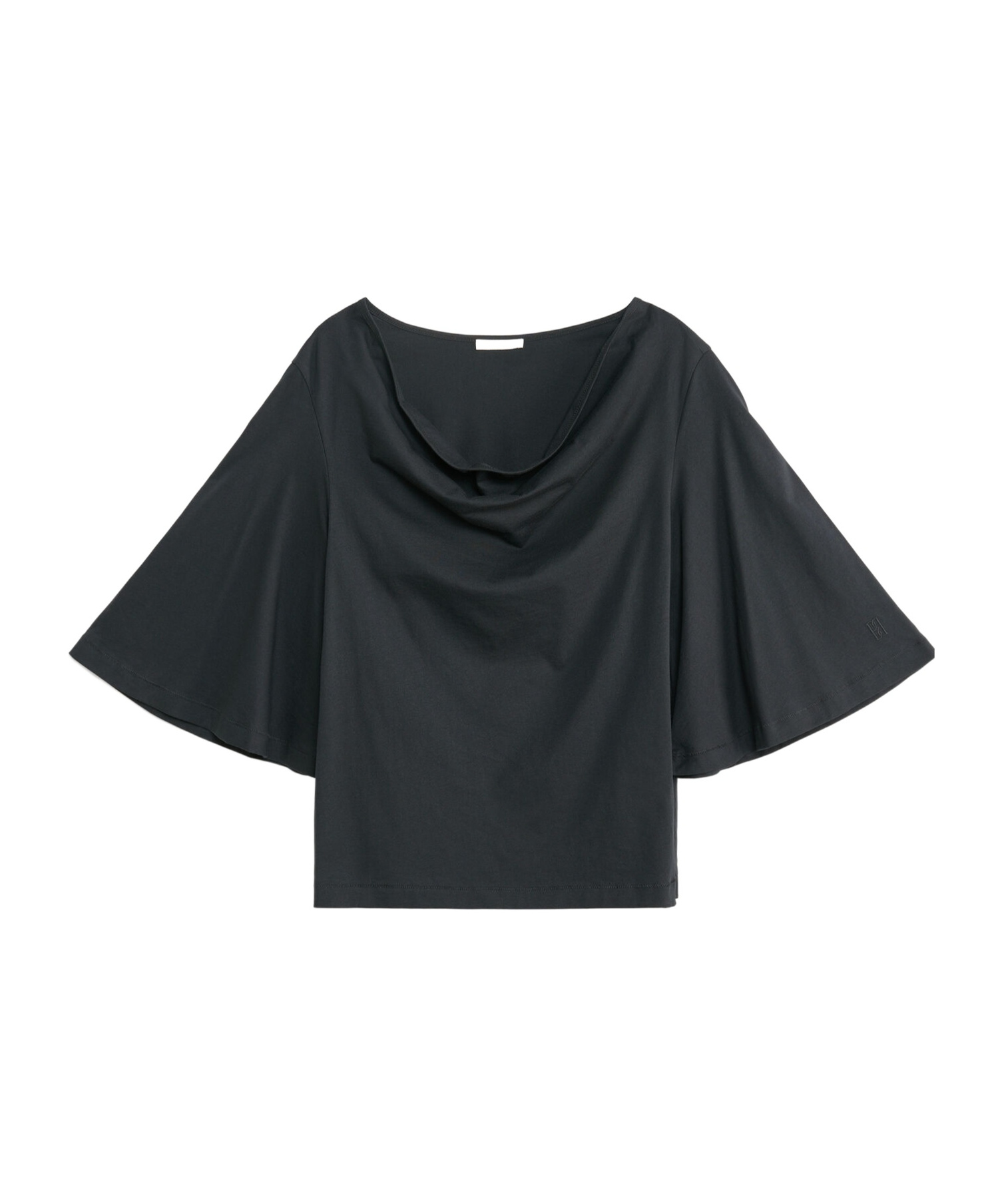 By Malene Birger Draped-neck T-shirt In Black