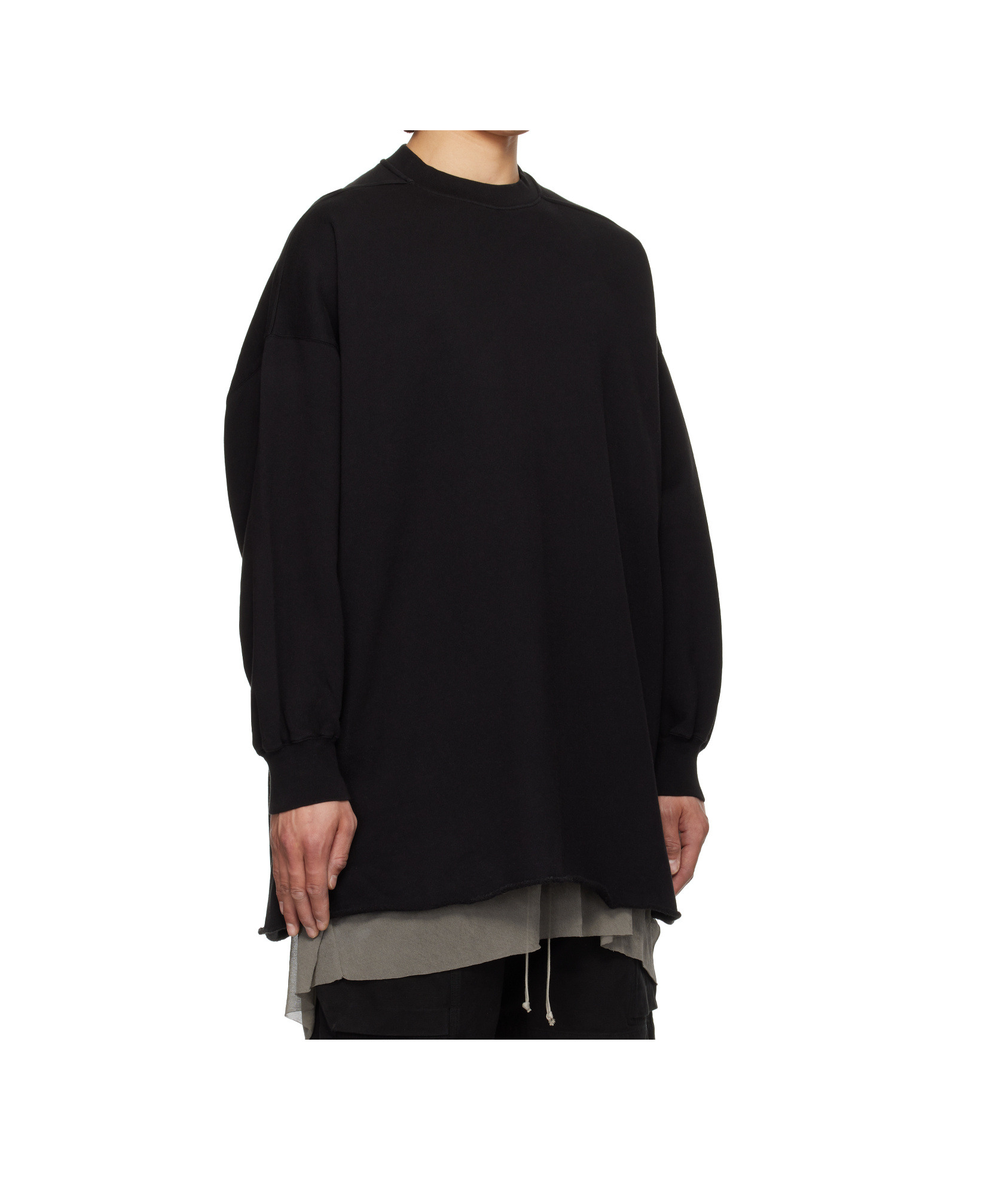 Rick Owens Drkshdw Black Hollywood Tommy Ls Sweatshirt In Black