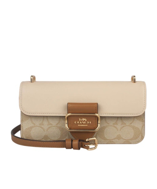 Coach Morgan Printing Flip Shoulder Bag In Nude