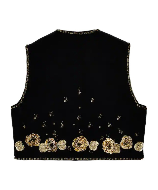 Roger Vivier Waistcoat In Velvet In Black