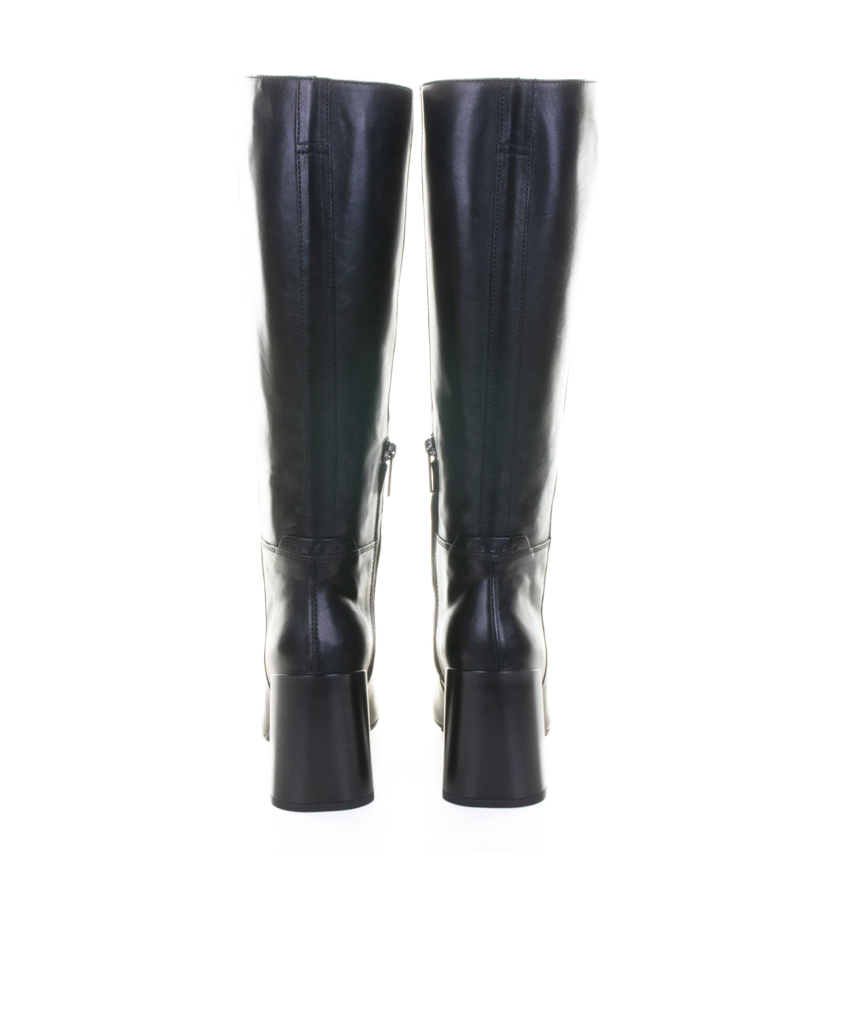 Hogan Block-heel Leather Boots In Black