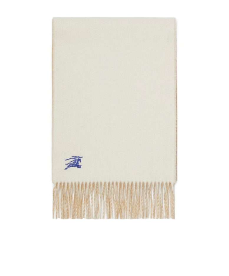 Burberry Embroidered Knight Reversible Cashmere Scarf In Brown