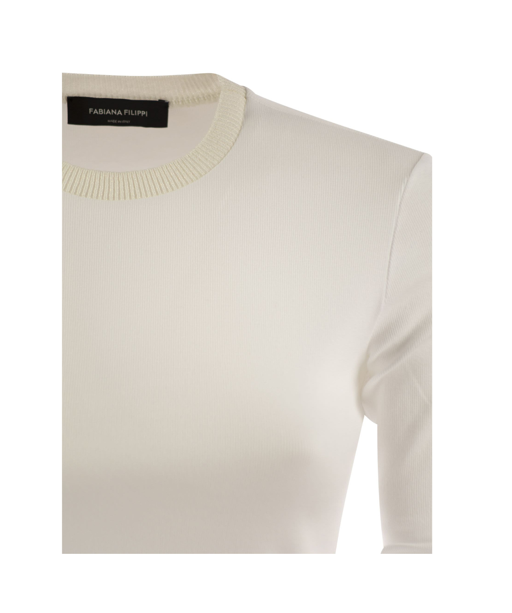 Fabiana Filippi Long-sleeved T-shirt In Jersey In White