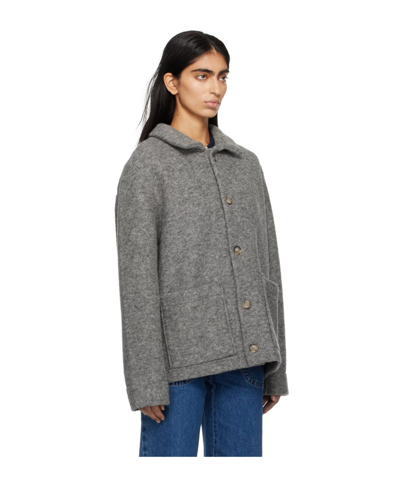 Apc Casual Jacket With Buttons On Front In Gray