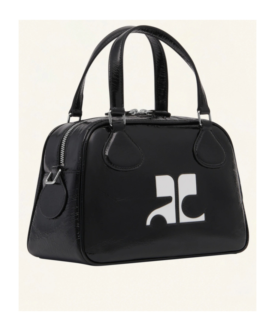 Courrèges Re-edition Naplack Bowling Bag In Black
