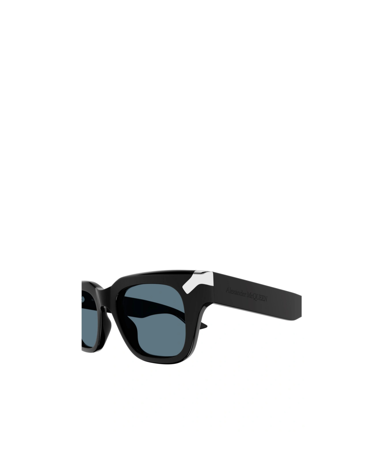 Alexander Mcqueen Logo-engraved Square-frame Sunglasses In Black