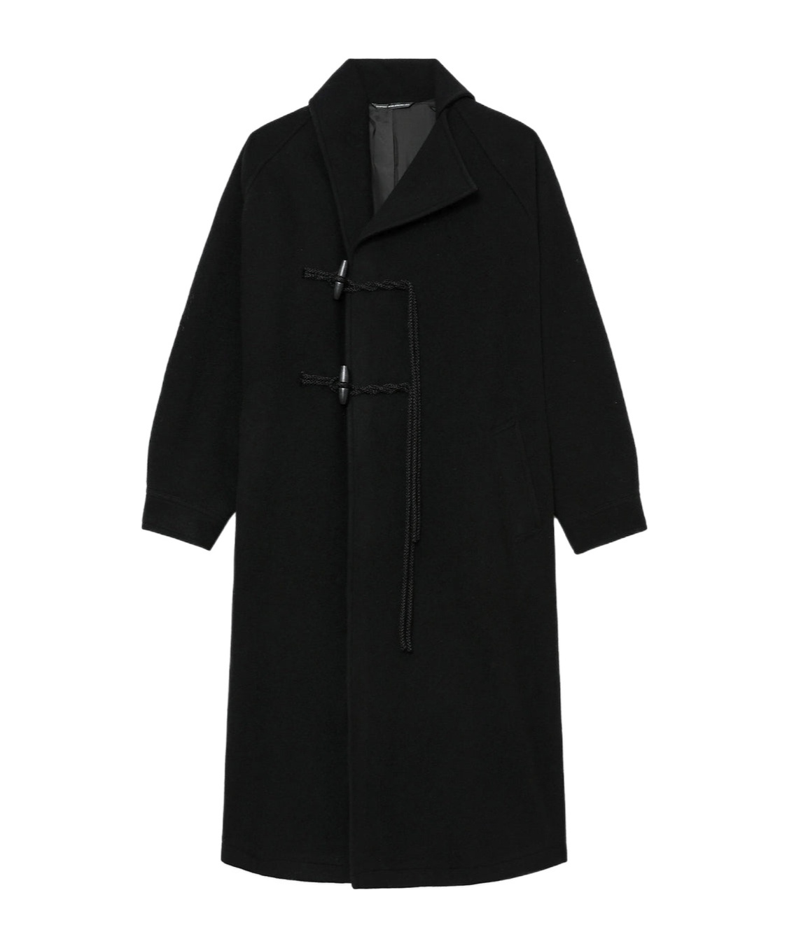 Y's Long Button Coat In Black