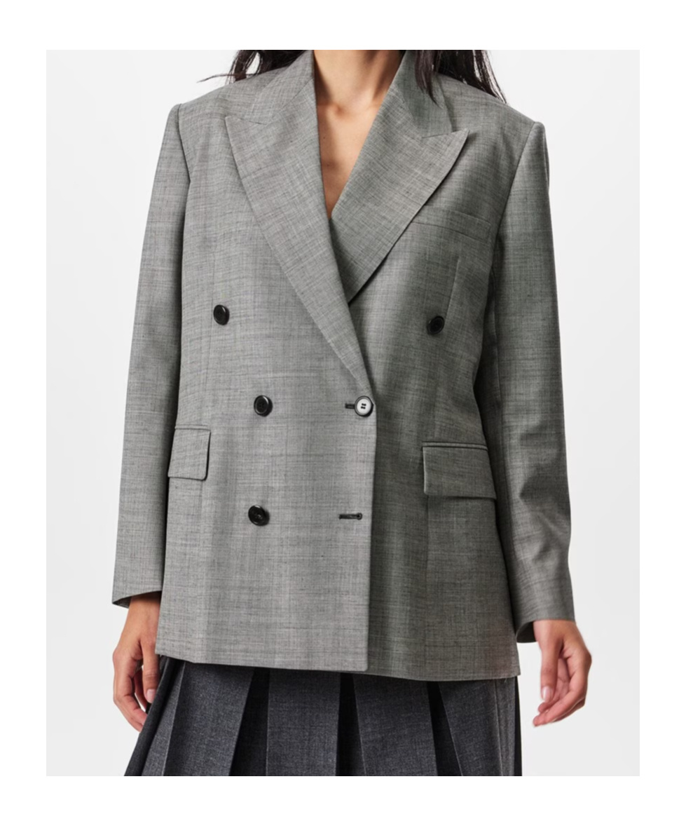 Prada Double-breasted Blazer In Gray