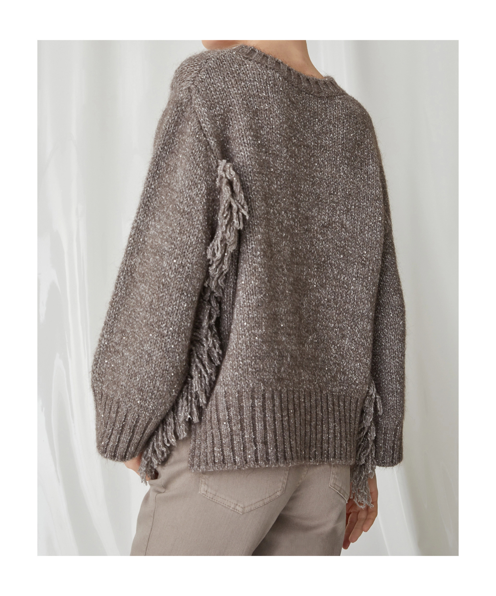 Marella Grey Crewneck Sweater In Black