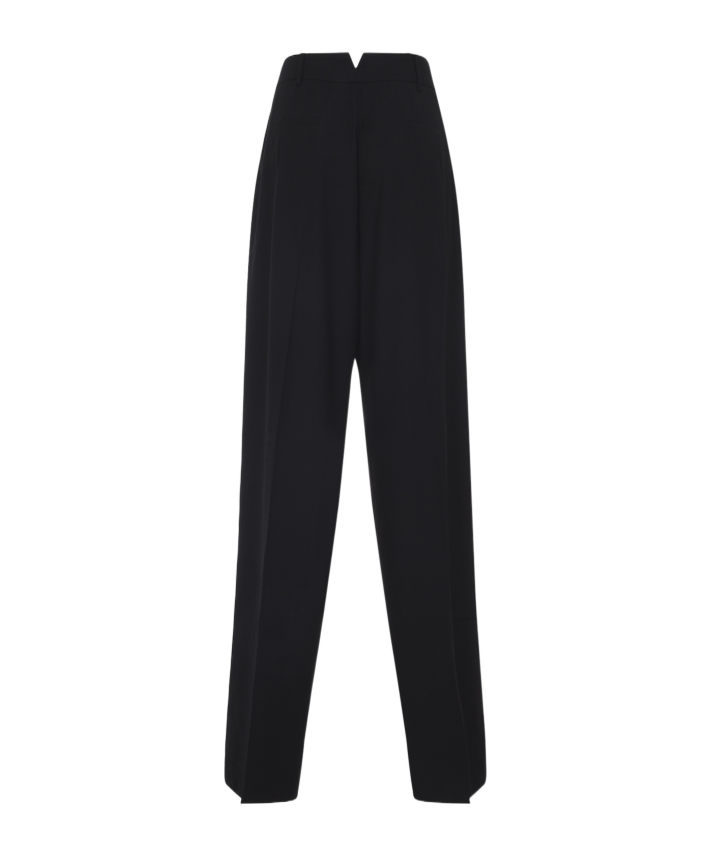 The Frankie Shop Wide-leg Trousers With Tailored Silhouette And Pleated Front In Black