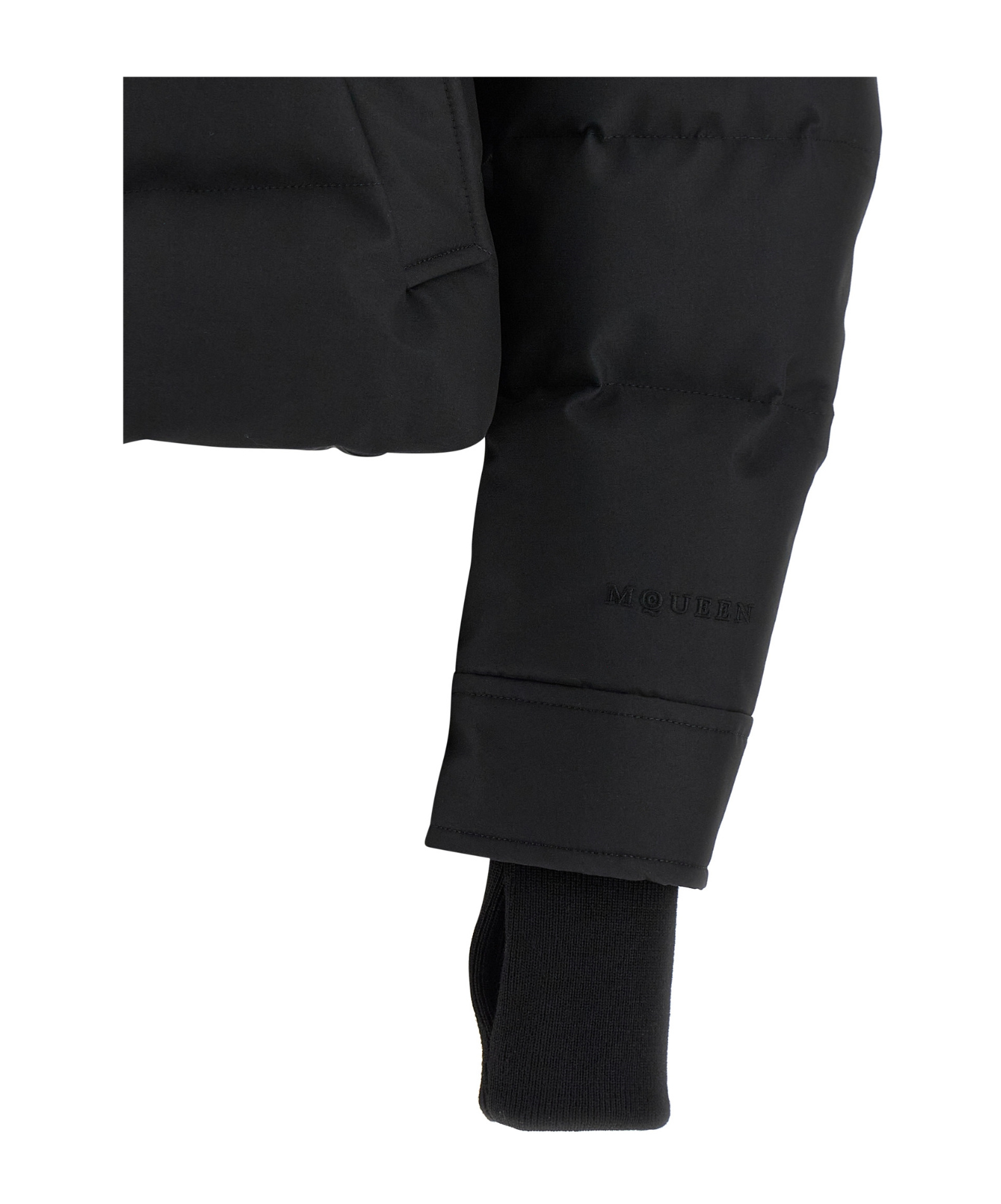 Alexander Mcqueen Cropped Down Jacket In Black