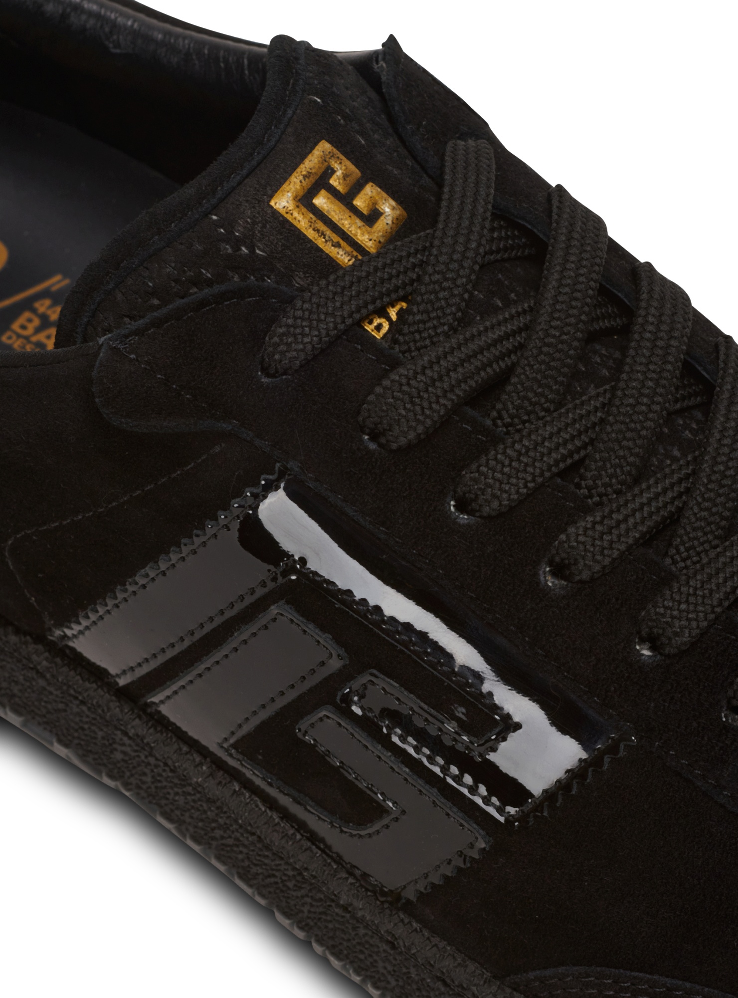 Balmain Swan Suede Low-top Sneakers In Black