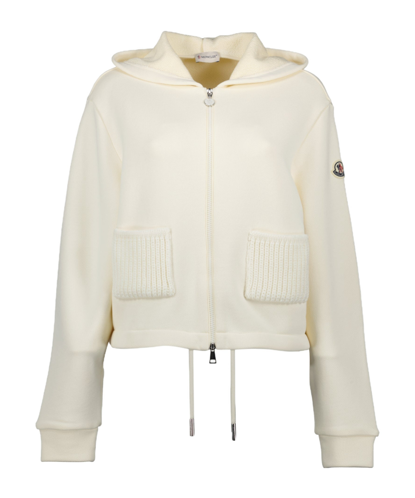 Moncler Hooded Sweatshirt With Zipper In Neutral