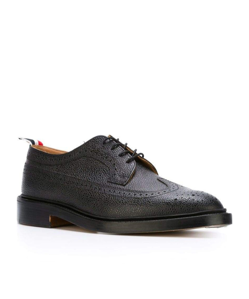 Thom Browne Pebbled Longwing Brogues In Black