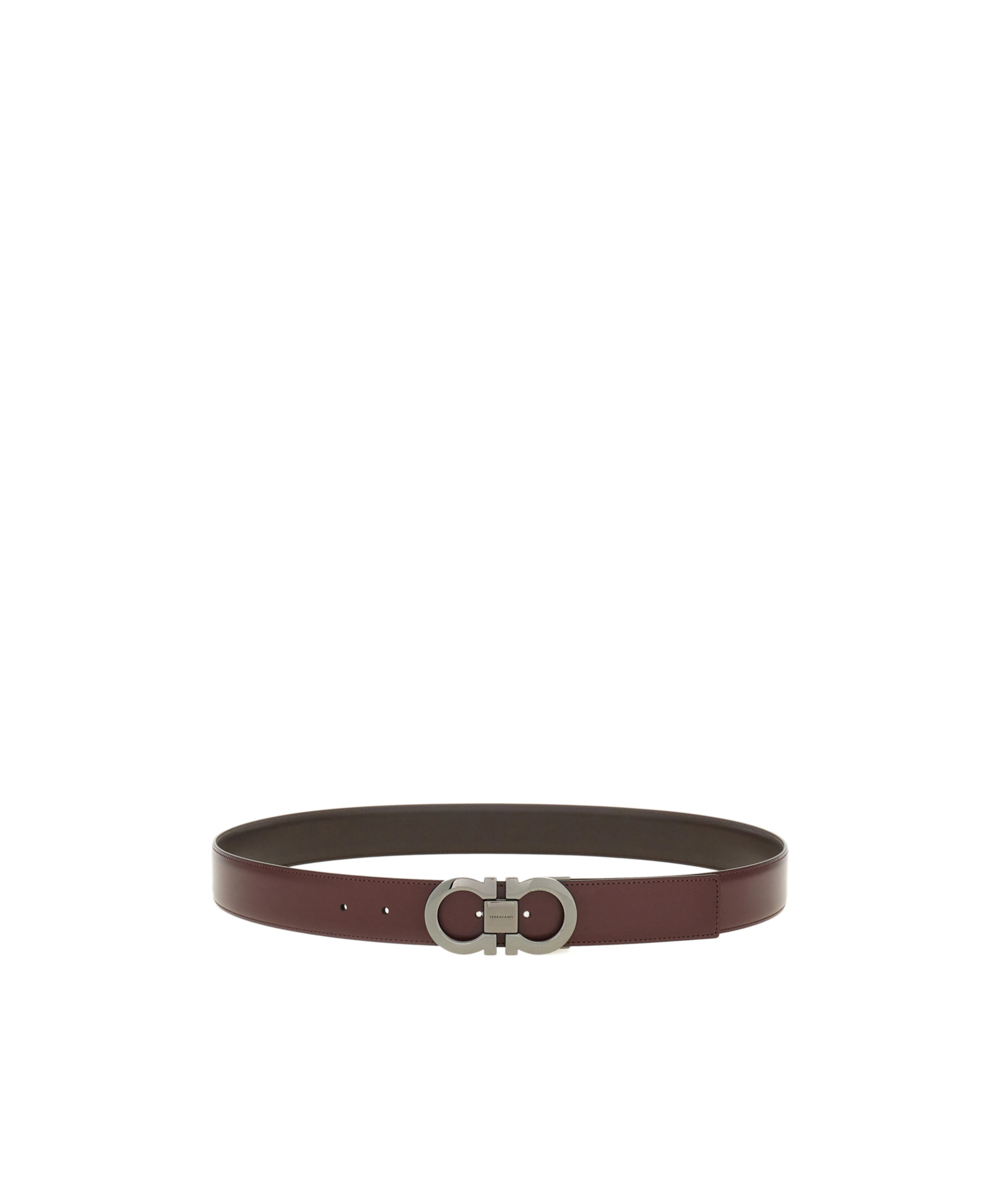 Ferragamo Adjustable Reversible Gancini Belt In Red