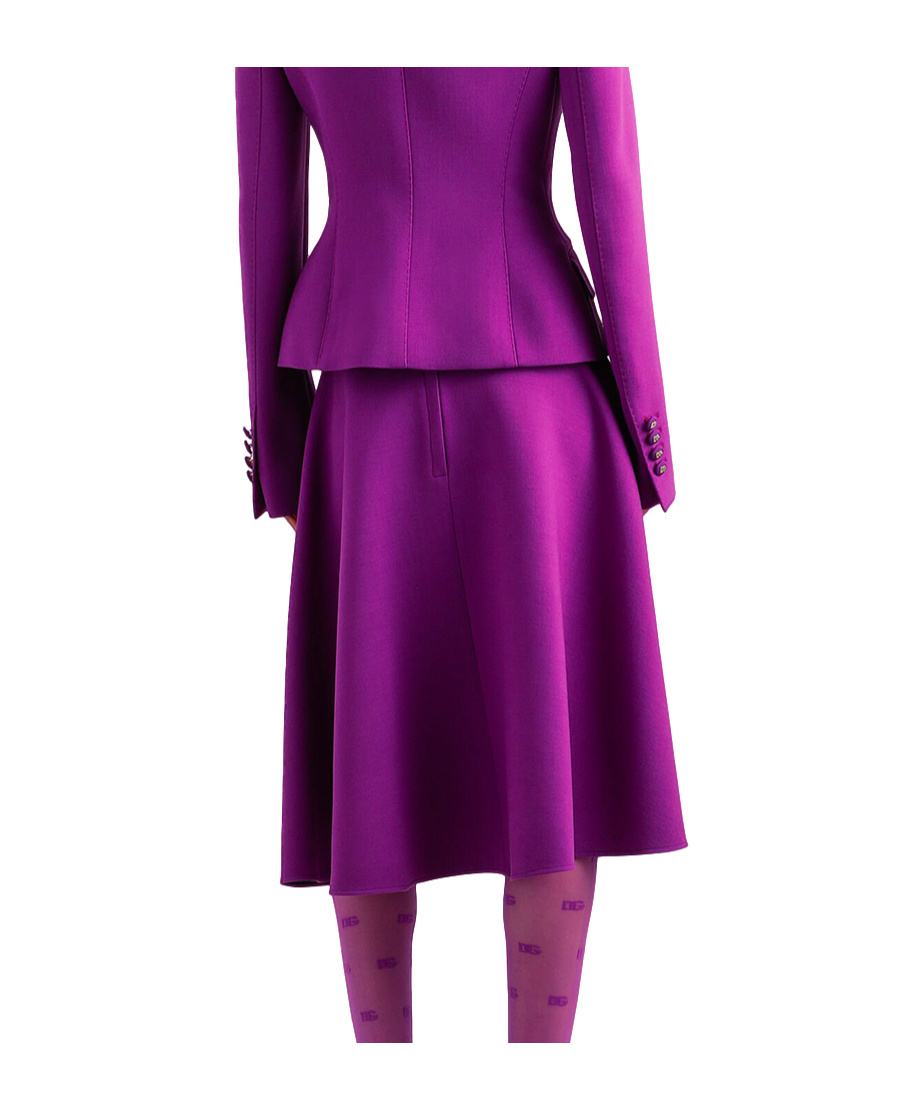 Dolce & Gabbana Wool Midi Skirt In Purple