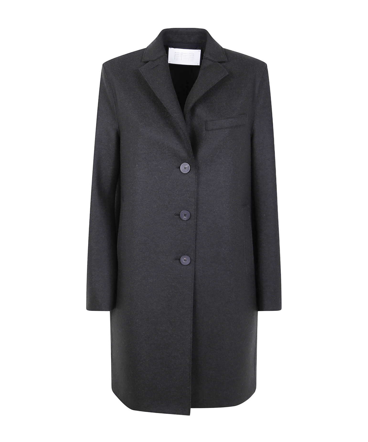 Harris Wharf London Button-fastening Wool Coat In Gray