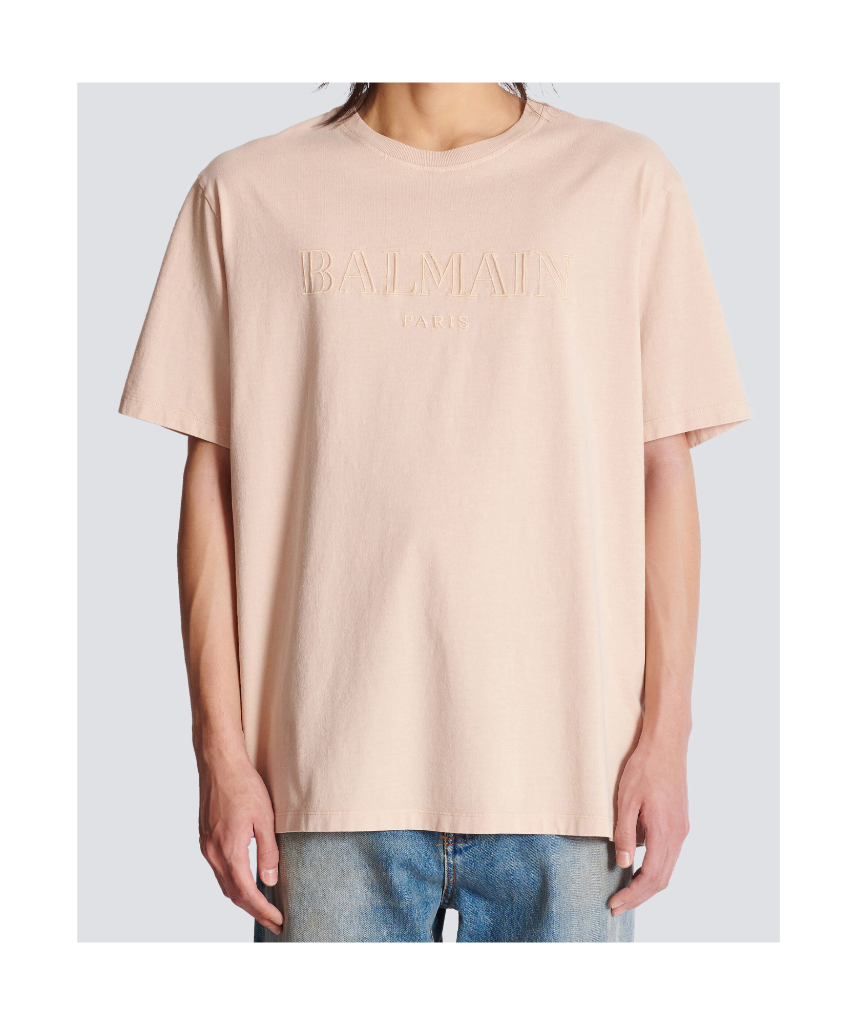 Balmain Vintage-logo-embroidered T-shirt In Nude