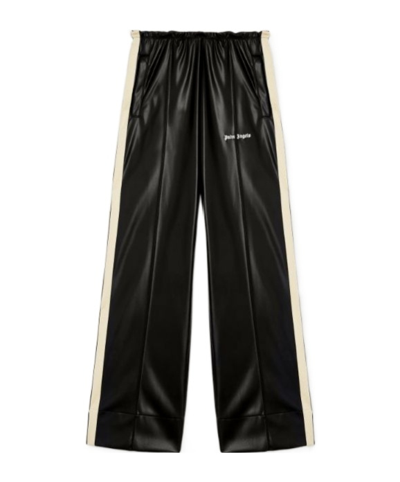 Palm Angels Logo Embroidered Elastic Waist Track Pants In Black