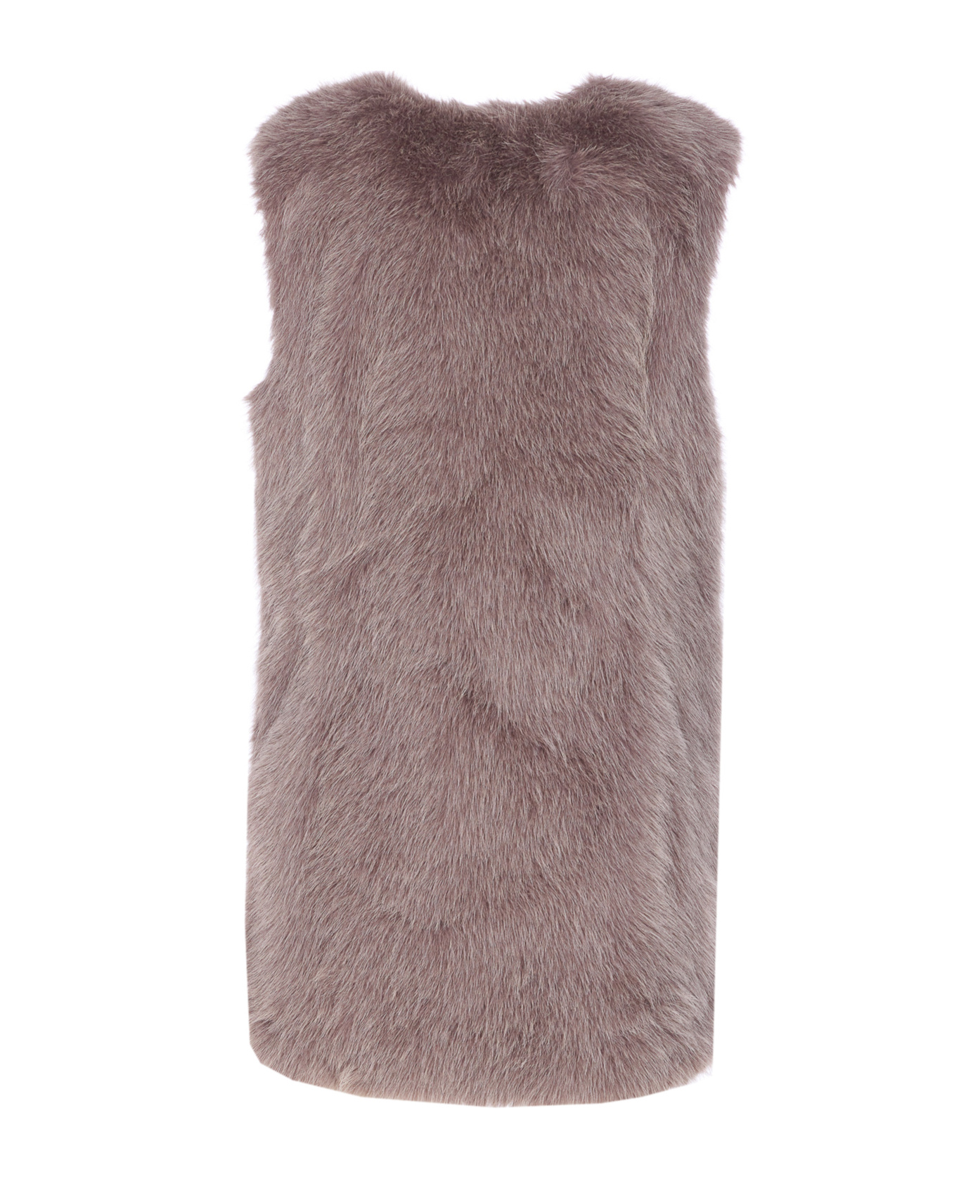 Herno Faux Fur Eaist Coat In Brown
