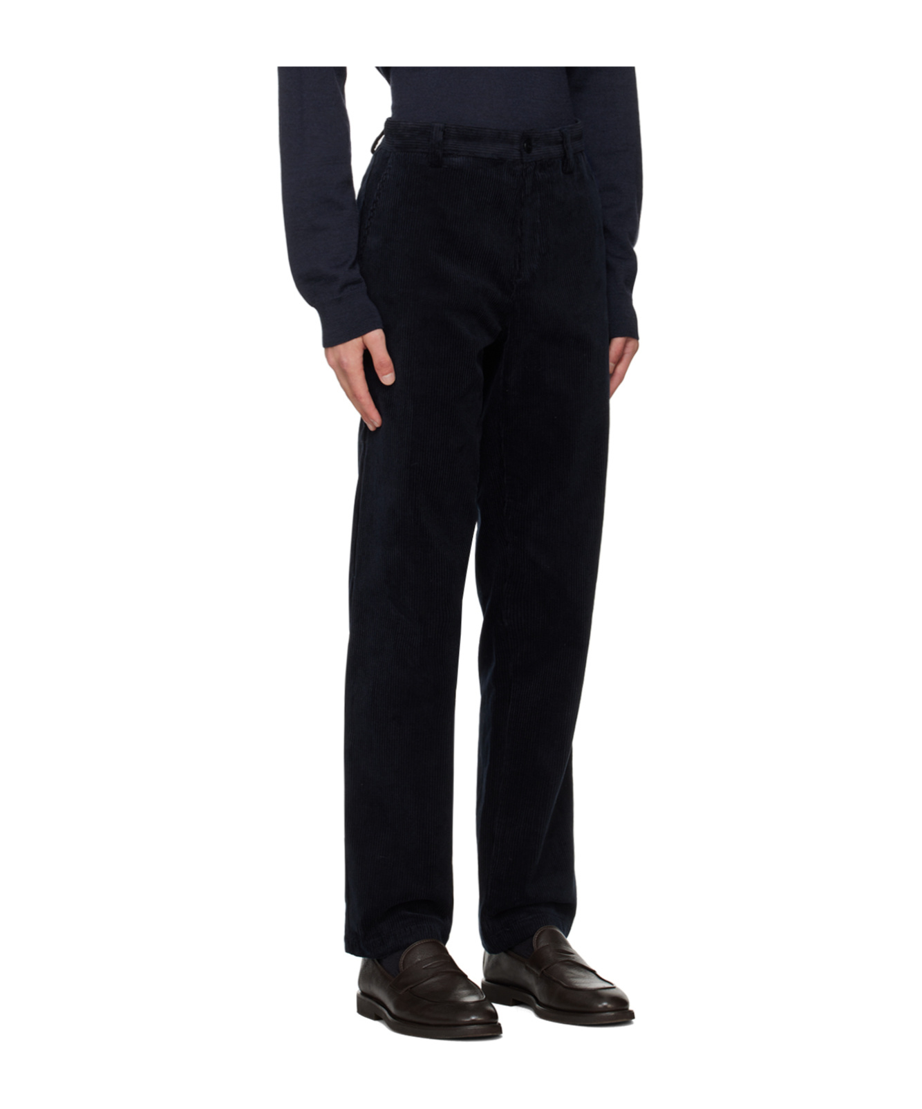 Apc Navy Constantin Trousers In Black