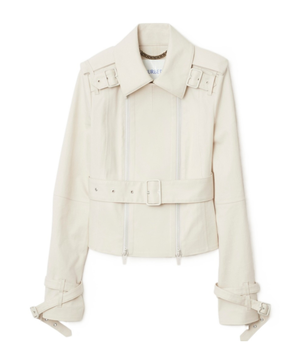 Burberry Bonded Cotton Trench Jacket In White