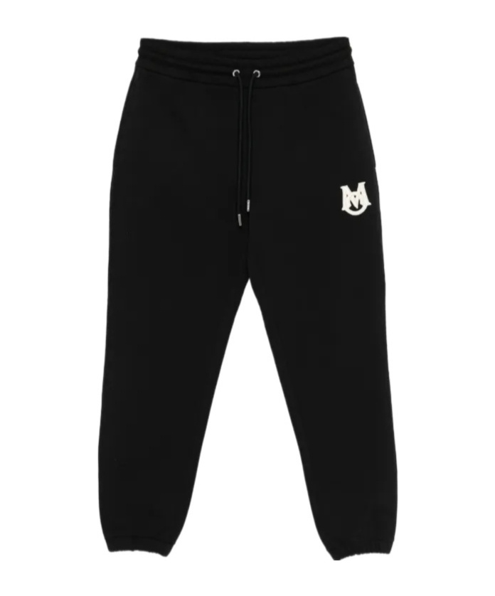 Moncler Logo Fleece Trousers In Black