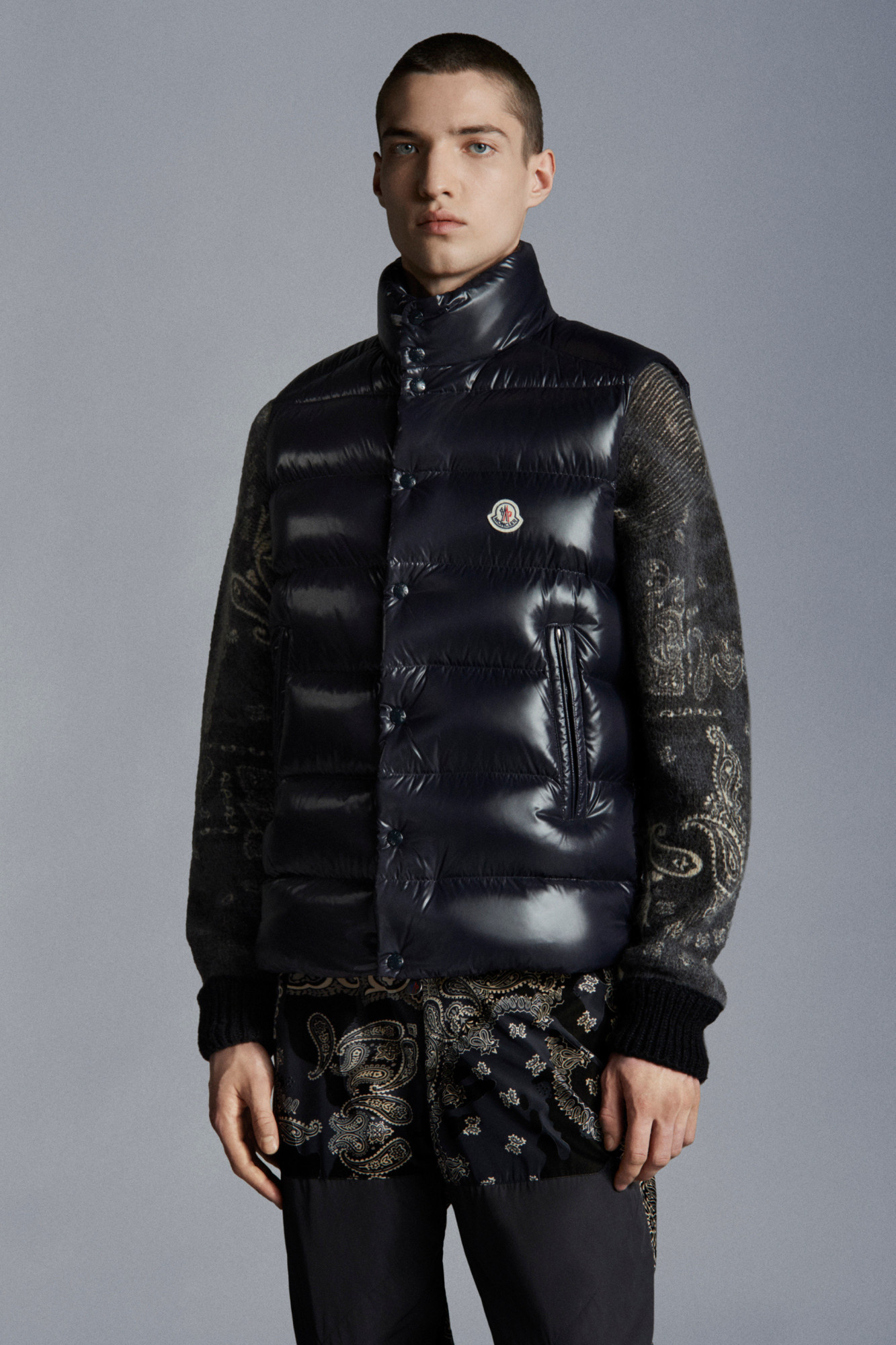 Moncler Sleeveless Puffer Jacket In Blue
