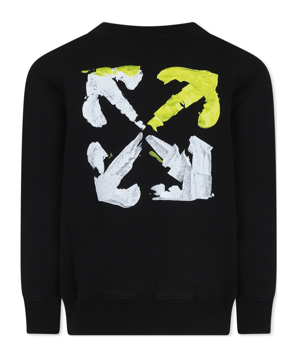 Off-white Arrow-print Cotton Sweatshirt In Black
