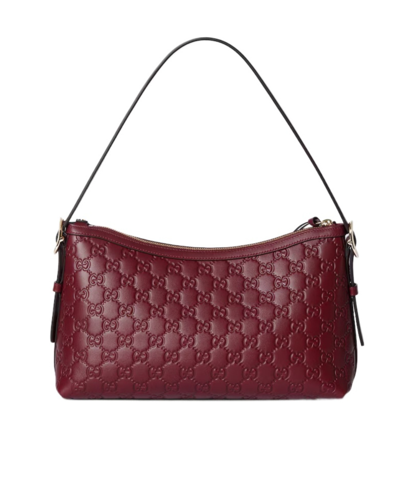 Gucci Gg Emblem Medium Shoulder Bag In Red