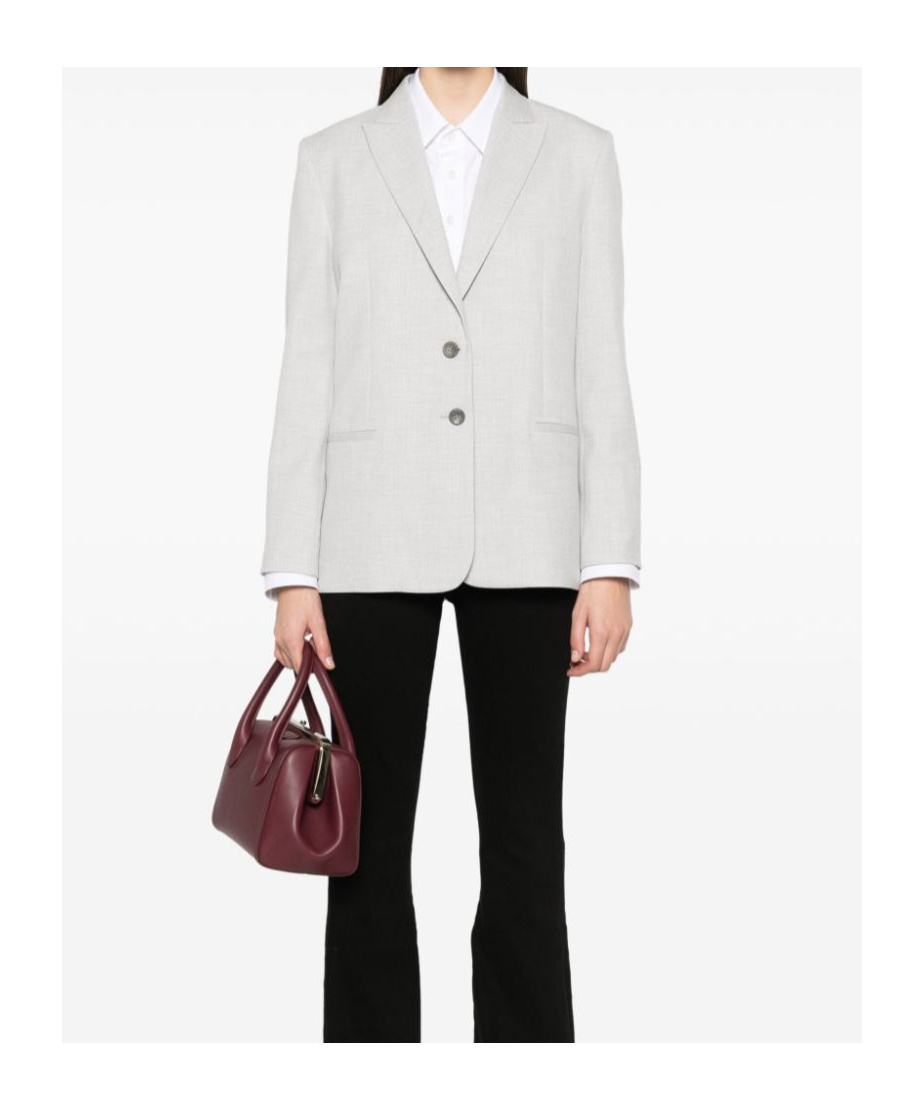 Calvin Klein Mélange-effect Flannel Blazer In White