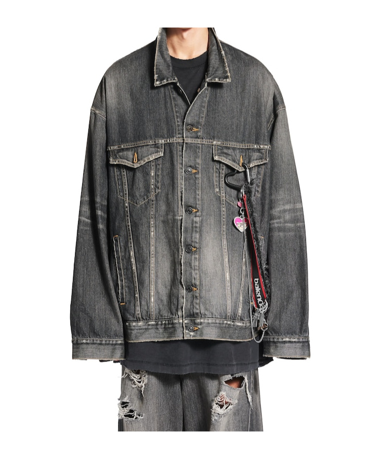 Balenciaga Oversized Denim Jacket Vintage Charms