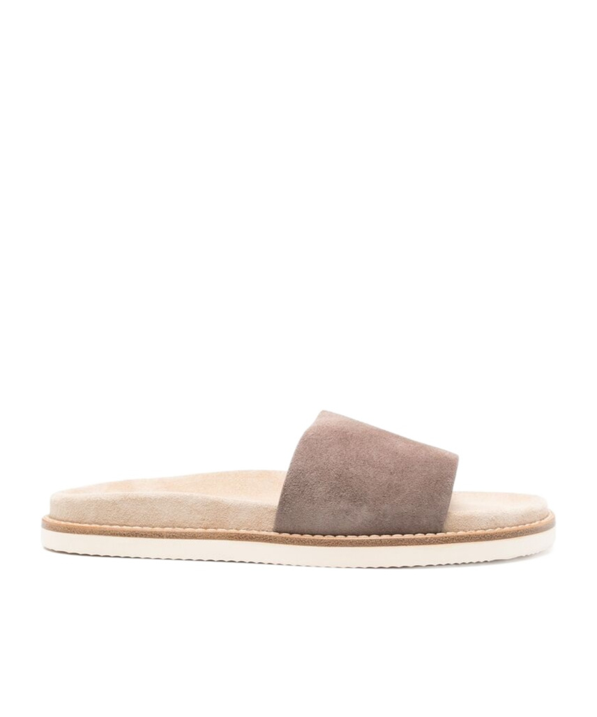 Brunello Cucinelli Suede Leather Sandals In Multicolor