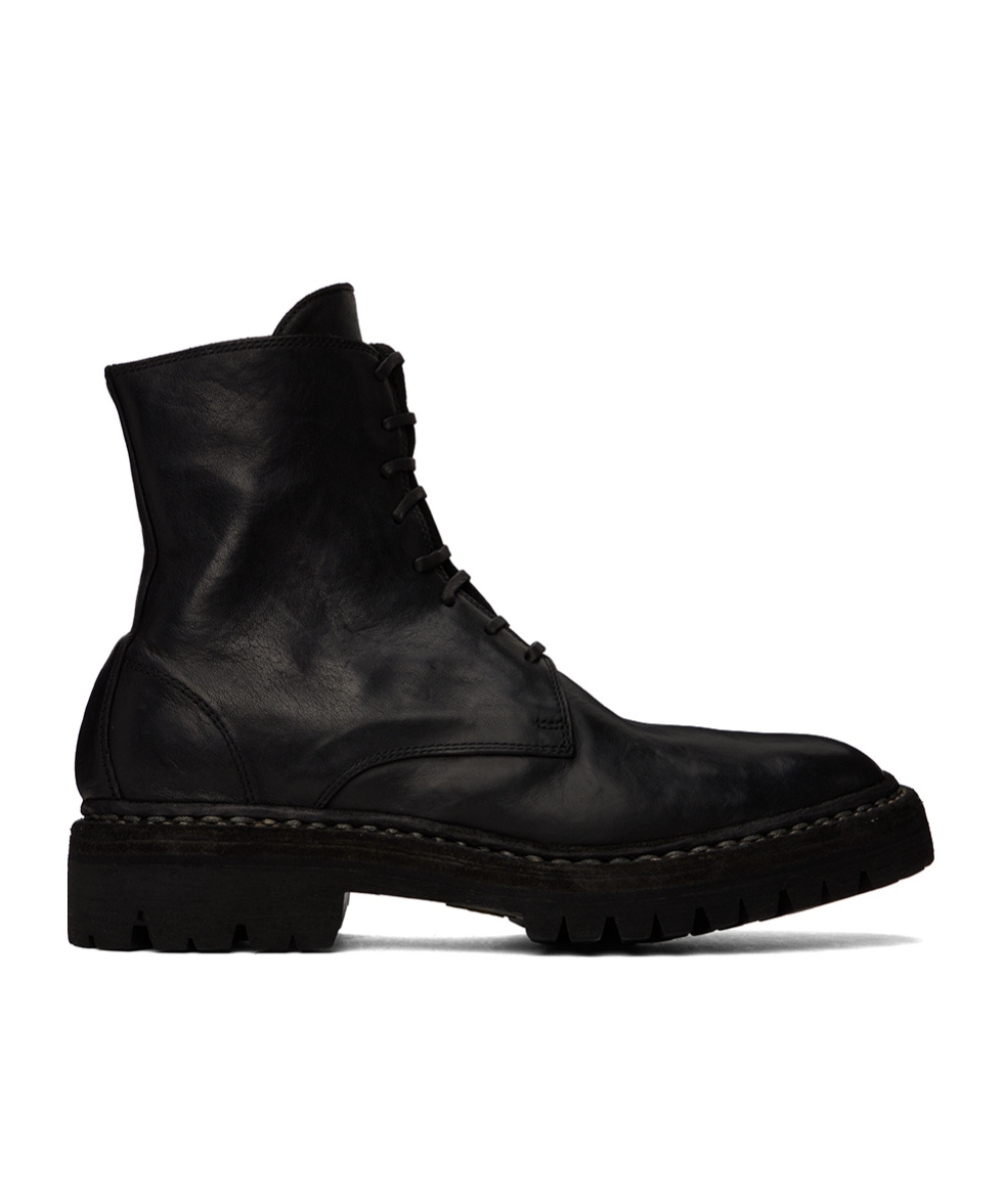 Guidi Lacing Ankle Boots In Black