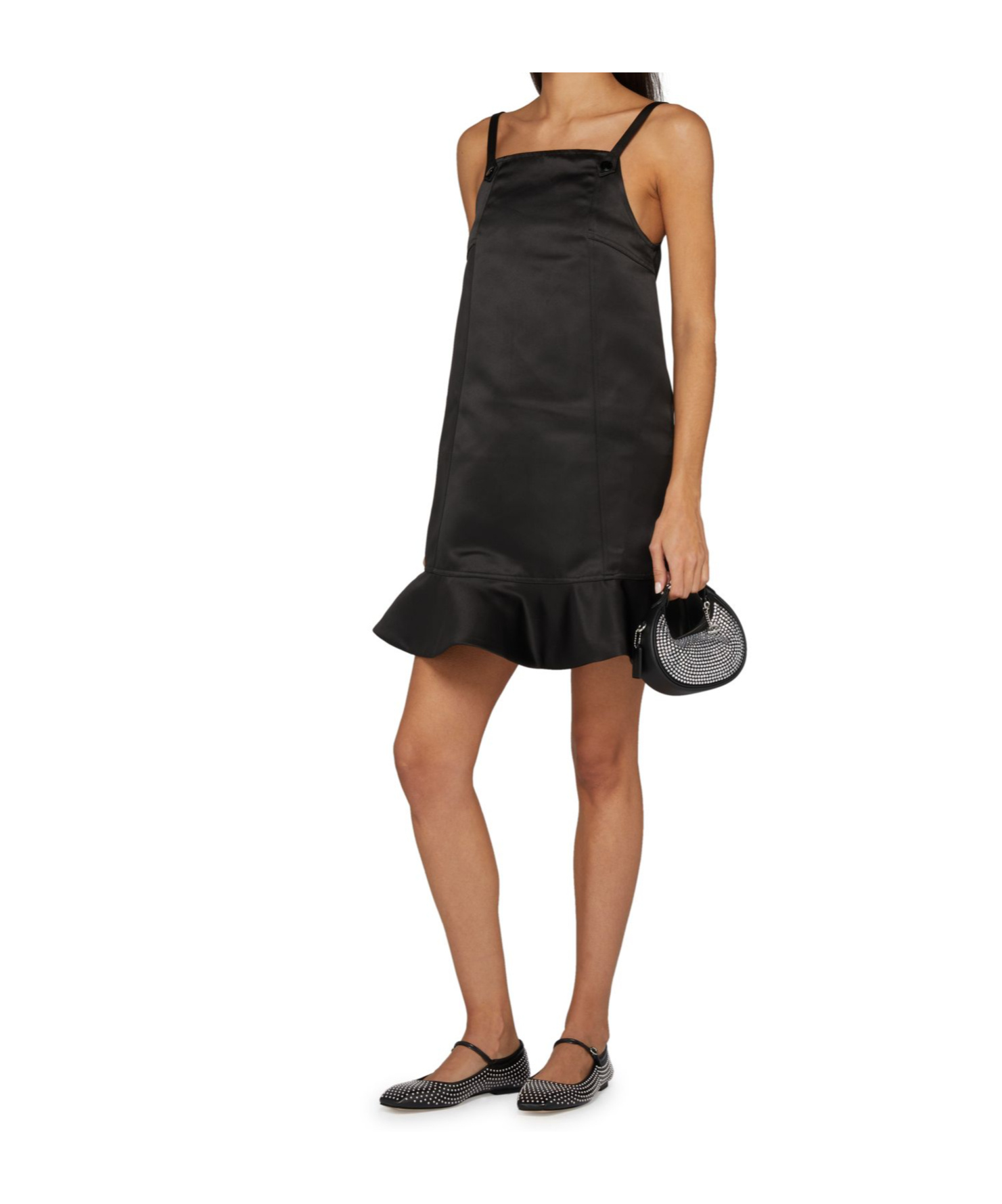 Aeyde Square Toe Ballet Flats In Black