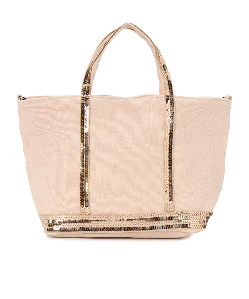 Vanessa Bruno Sequined Shoulder Bag In Nude