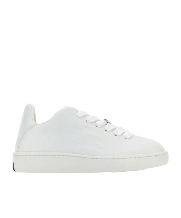 Burberry Lace Up Round Toe Trainers In White