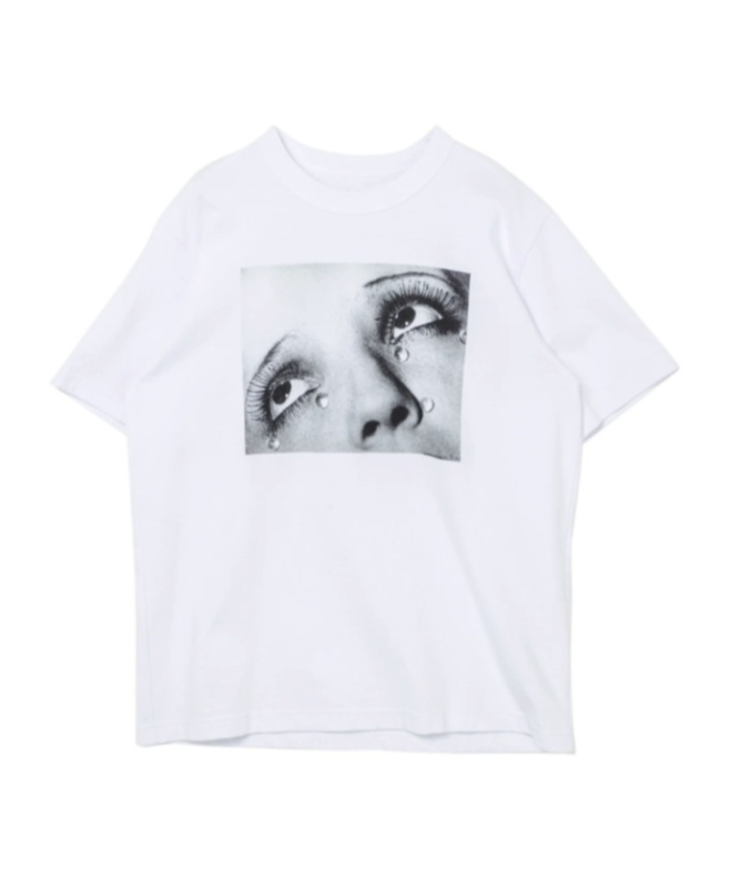 Sacai Man Ray Print T-shirt In White
