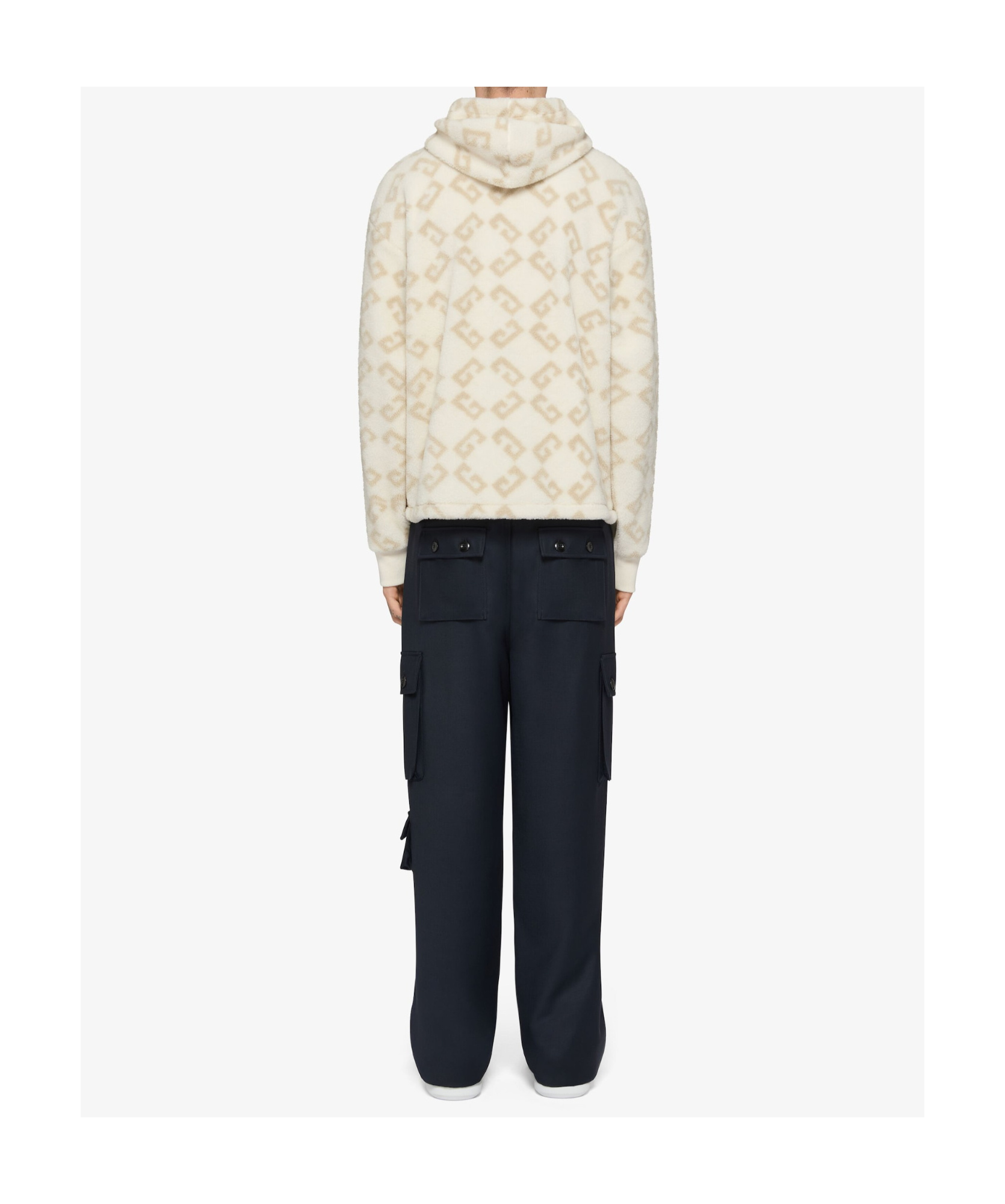 Givenchy Beige Monogram 72 Jacquard Hoodie In Natural Color