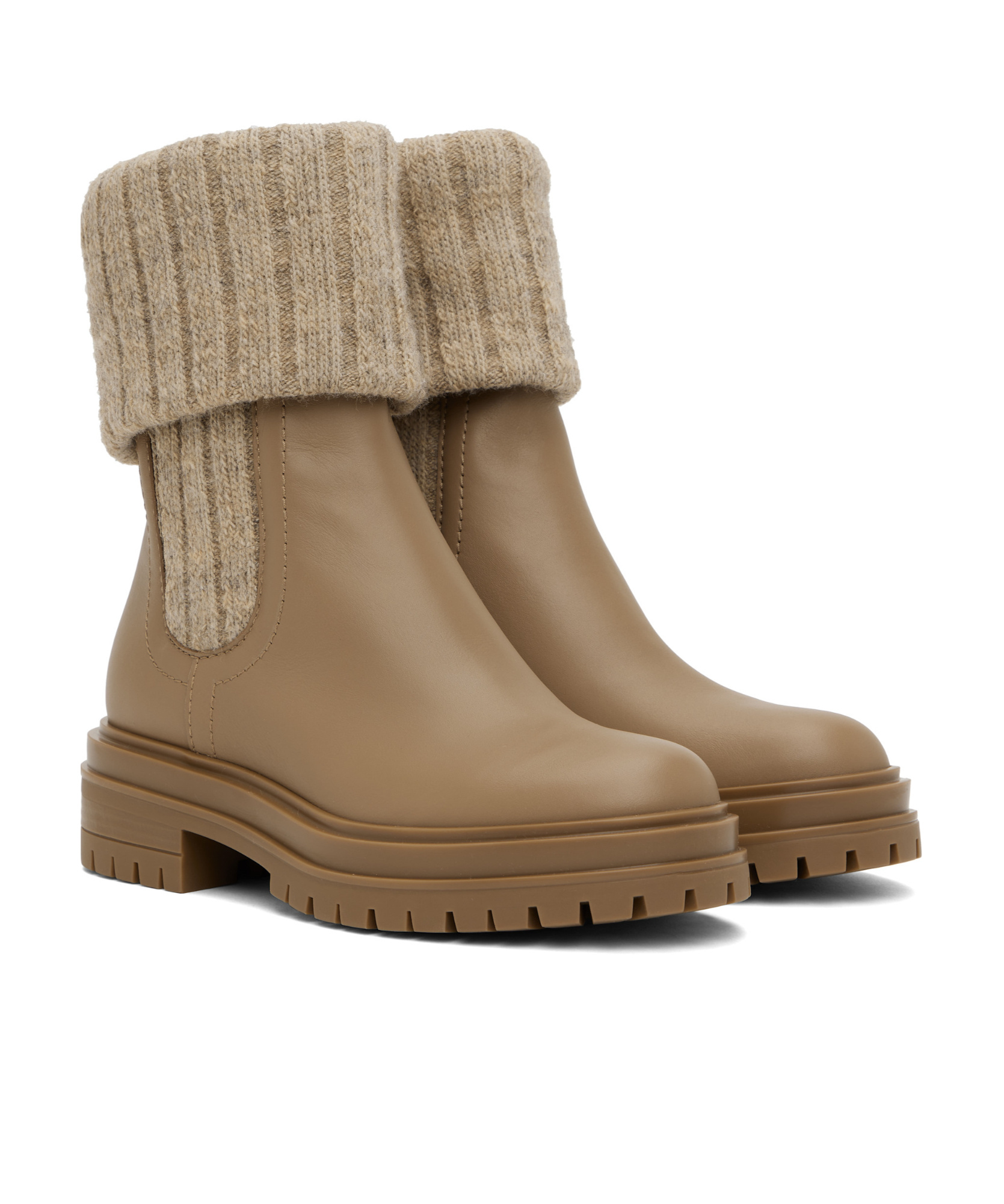 Shop Gianvito Rossi Round-head Short Boots In Brown