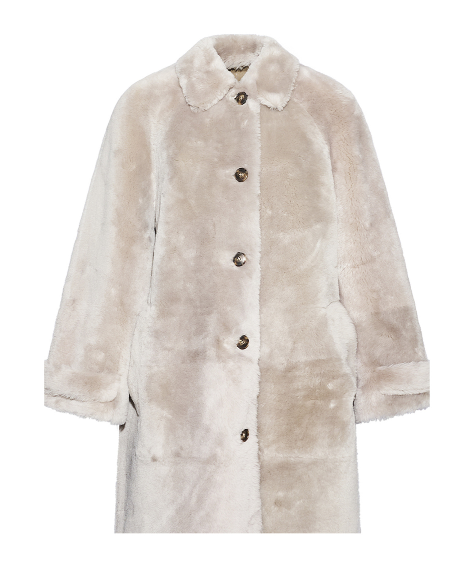 Yves Salomon Coat Merinos Ironed Lamb Clothing In White