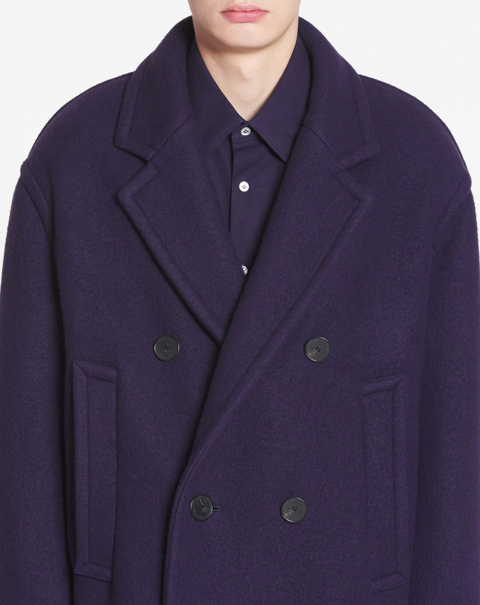Lanvin Manteau Oversize Double Boutonnage Pour Homme In Black