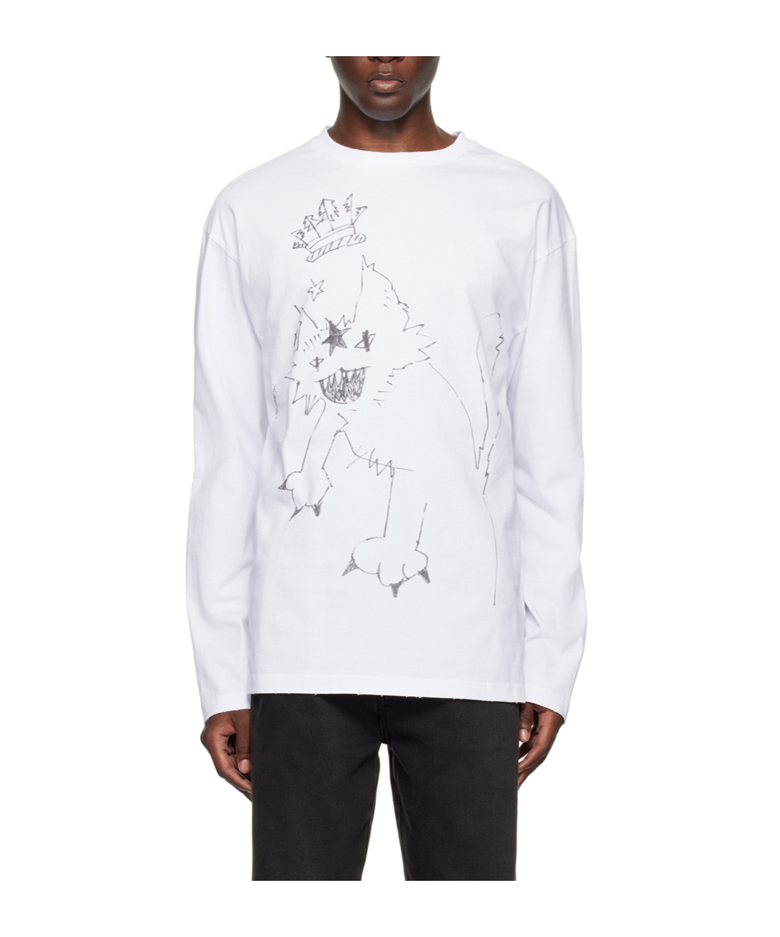 We11 Done Monster Long-sleeved T-shirt In White