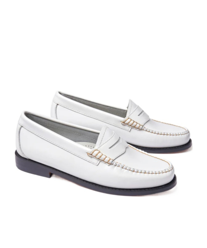 G.h. Bass & Co Weejuns Penny Round-headed Loafers In White