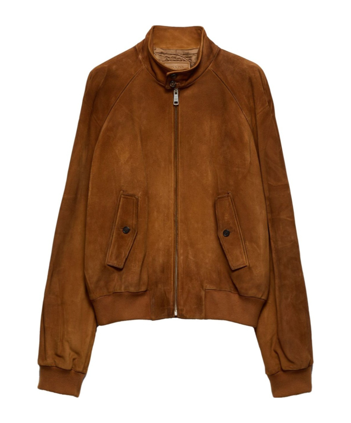 Prada Suede Bomber Jacket In Brown