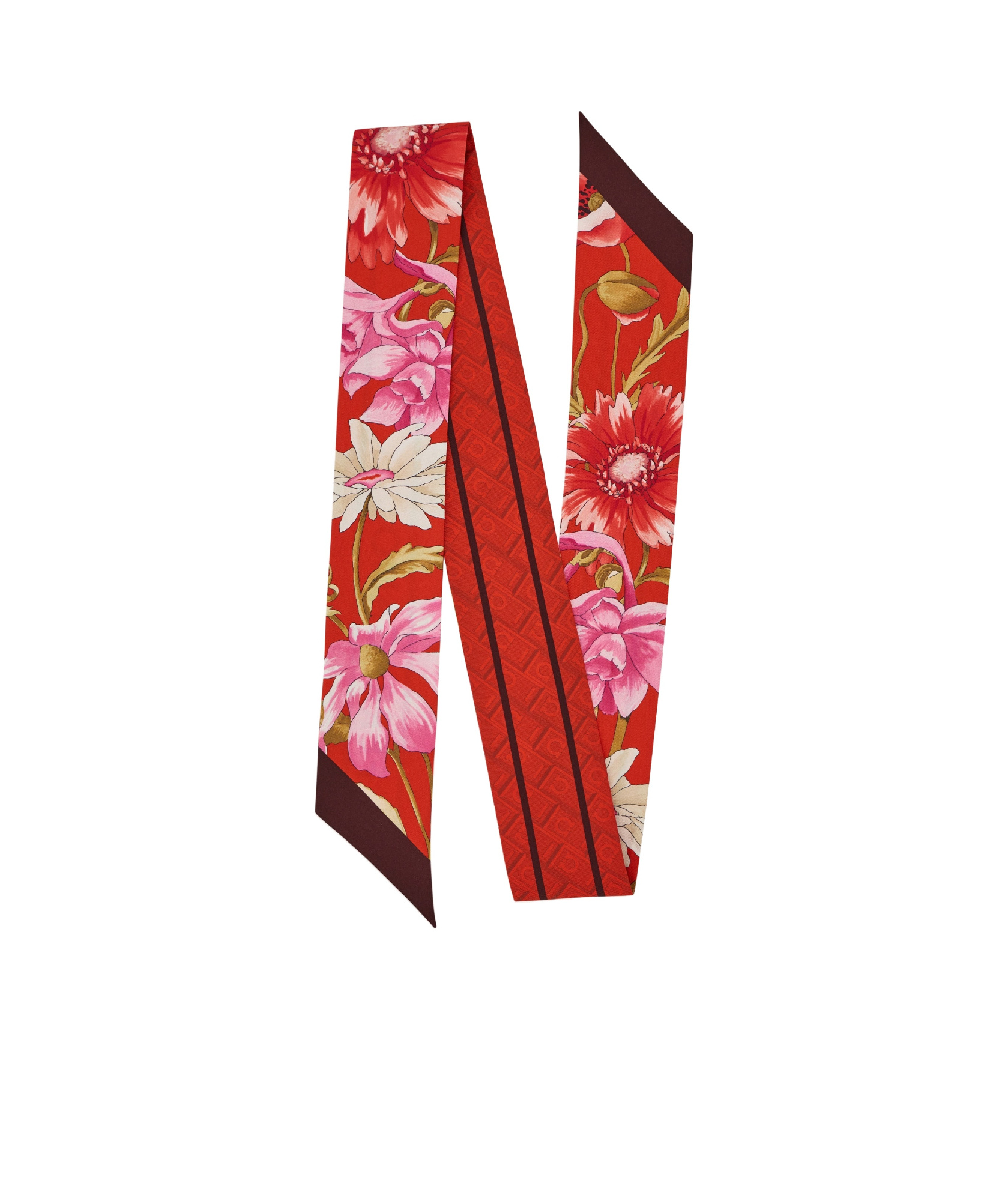 Ferragamo Floral Print Scarf In Red